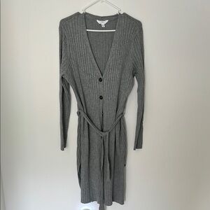 Gray Ribbed Knit Dress